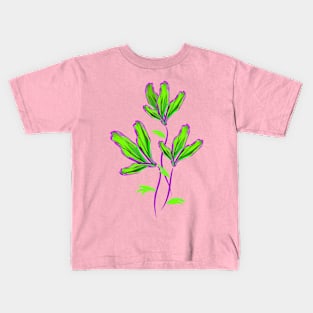 Fluorescent green flowers Kids T-Shirt